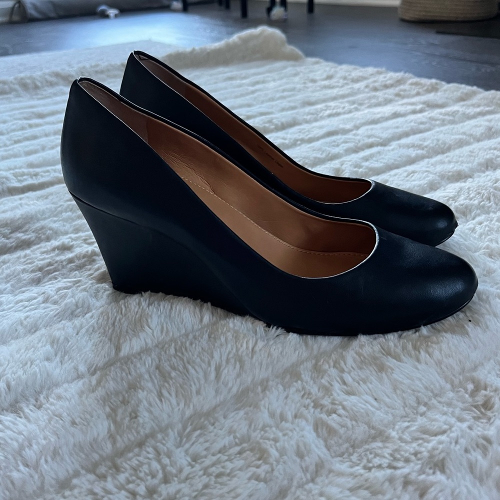 JCrew Womens Black heeled wedge